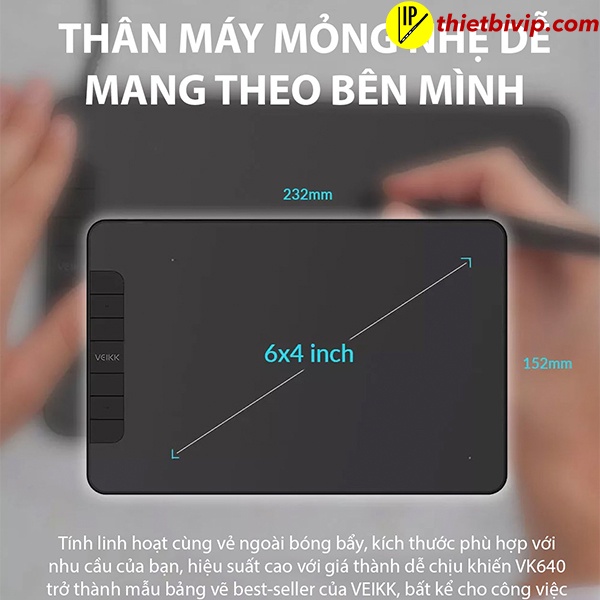 Bảng Vẽ Điện Tử VEIKK VK640 - Hàng Chính Hãng