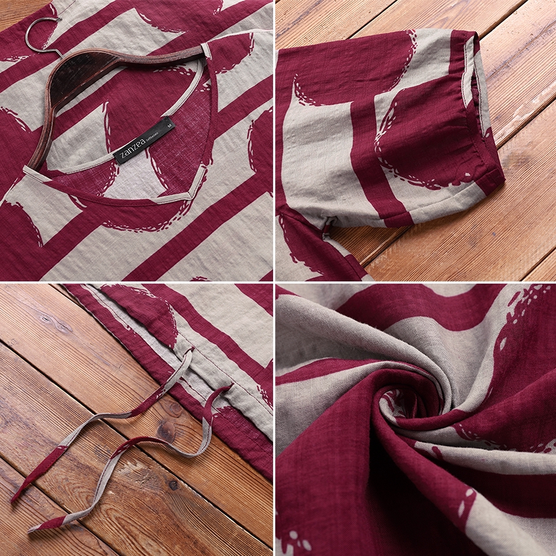 Áo Nữ ZANZEA Tay Lửng Họa Tiết Chấm Bi Thời Trang Quyến Rũ