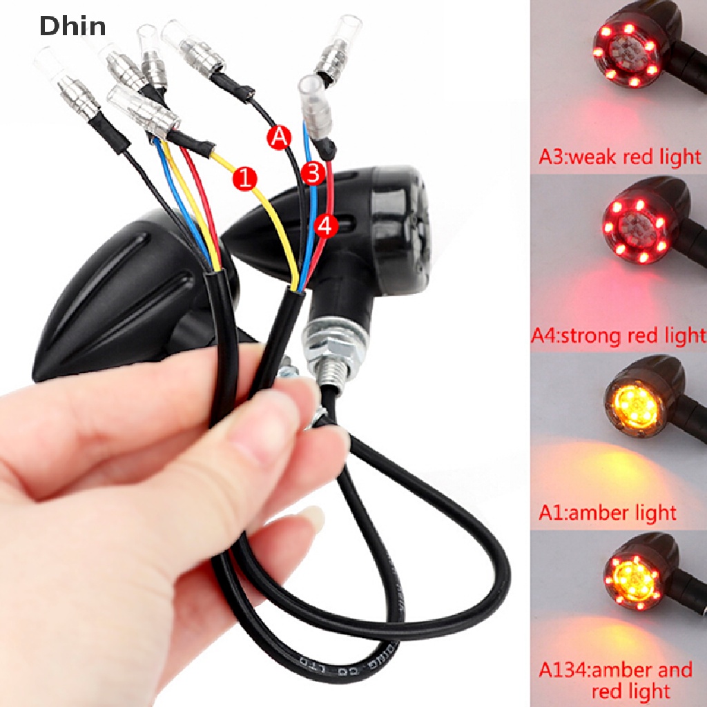 Đèn LED xi nhan màu hổ phách + đỏ chuyên dụng dành cho xe máy/ xe đạp