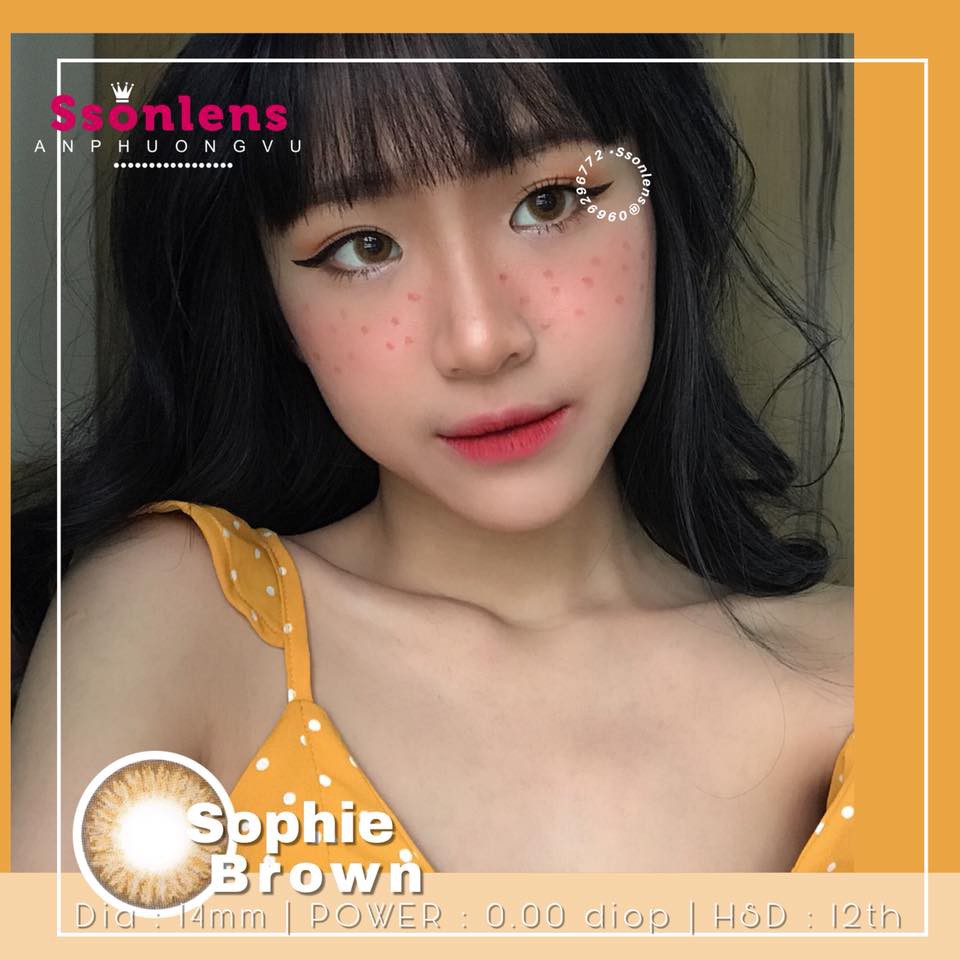 Mẫu sophie xám - nâu - giãn 14mm - VASSEN CONTACT LENS - kính áp tròng