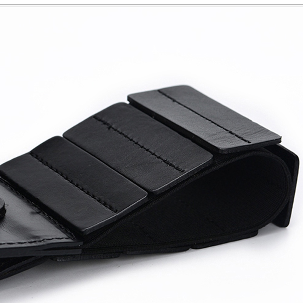 Thắt lưng bản rộng bằng da màu trơn phong cách cổ điển sang trọng cho nữ