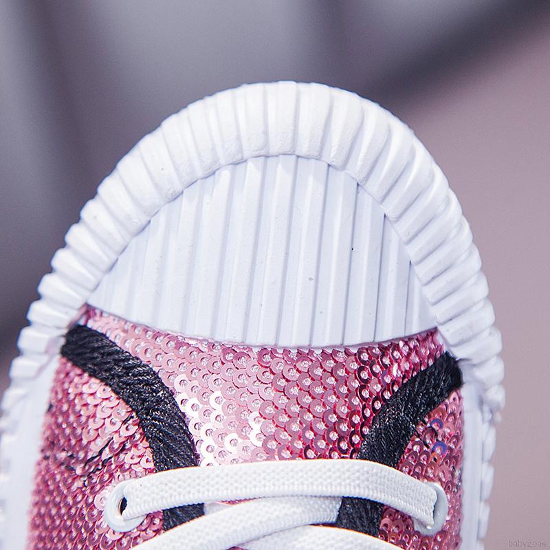 Giày thể thao thắt dây trang trí kim tuyến phong cách Hàn Quốc cho bé