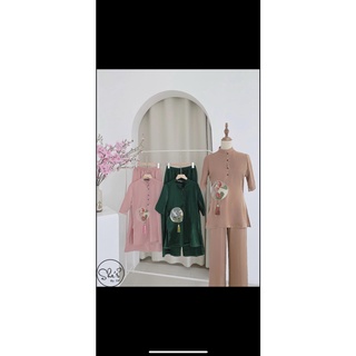 Set Đồ Lam Đi Chùa Thêu Vải Lụa SATIN tay ngắn-SÍN STORE-L10