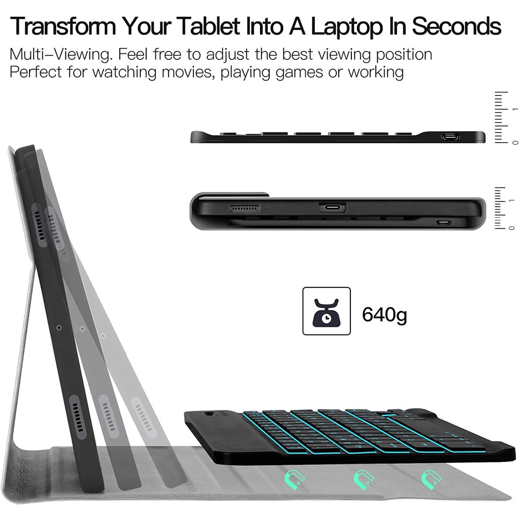Bao Da Máy Tính Bảng Có Bàn Phím Tự Động Bật / Tắt Cho samsung tab s9 11 2023 tab s9 fe 2023 tab s6 lite / tab s8 10.5 / tab s8 / s7 11 inch / tab s6 lite