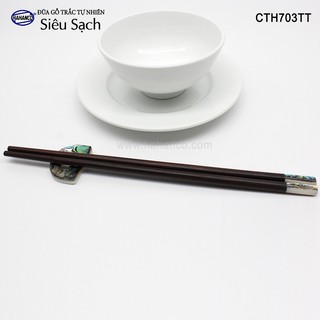 Đũa gỗ Trắc đầu bào ngư Úc  - CTH703TT (Hộp 10 đôi tròn rất đẹp) gỗ Trắc tự nhiên