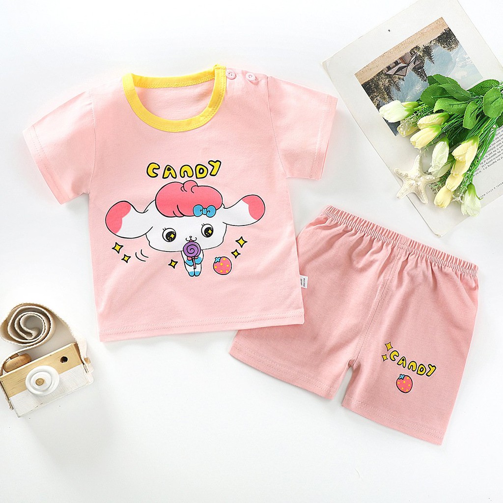 Quần áo trẻ em, bộ cộc tay cho bé gái siêu mát, chất cotton tự nhiên loại 1