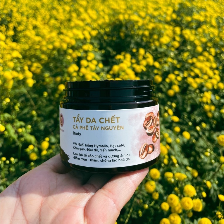 Tẩy da chết cà phê tây nguyên 200gr Mộc Nhan Natural, chống lão hóa, cấp ẩm da, giảm thâm mụn