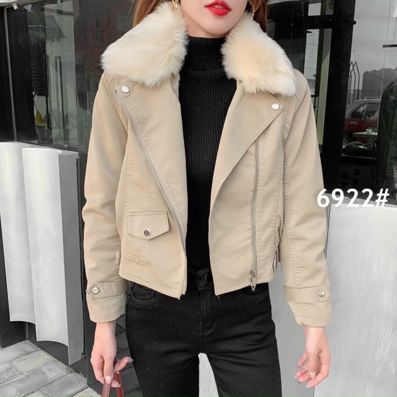 Áo da cổ lông lót lông | BigBuy360 - bigbuy360.vn