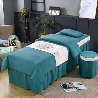 Ga giường spa 4 món hoạ tiết đơn giản đa dạng màu