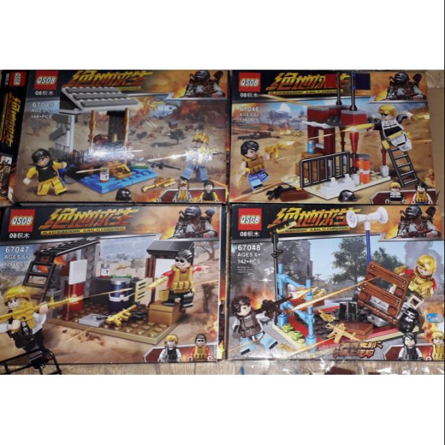 Lắp ráp 1 hộp LegoPubg 67045_67048 có nhiều chi tiết bằng nhựa ABS