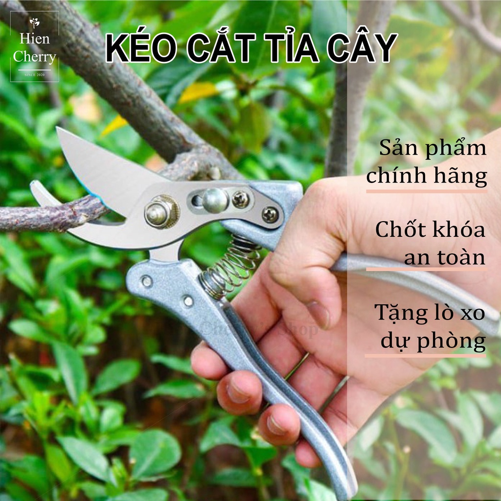 Kéo cắt tỉa cây cảnh Sada 210 công nghệ Nhật Bản, lưỡi cắt cao cấp thép SK5