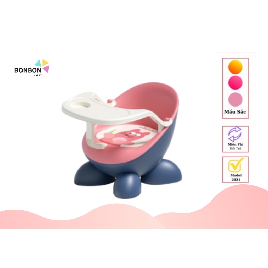 Ghế Ăn Dặm Mẫu Nhỏ Gọn Thấp Kiêm Ghế Tập Ngồi Cho Âm Thanh Ngộ Nghĩnh, Chất Liệu Nhựa PVC Cao Cấp