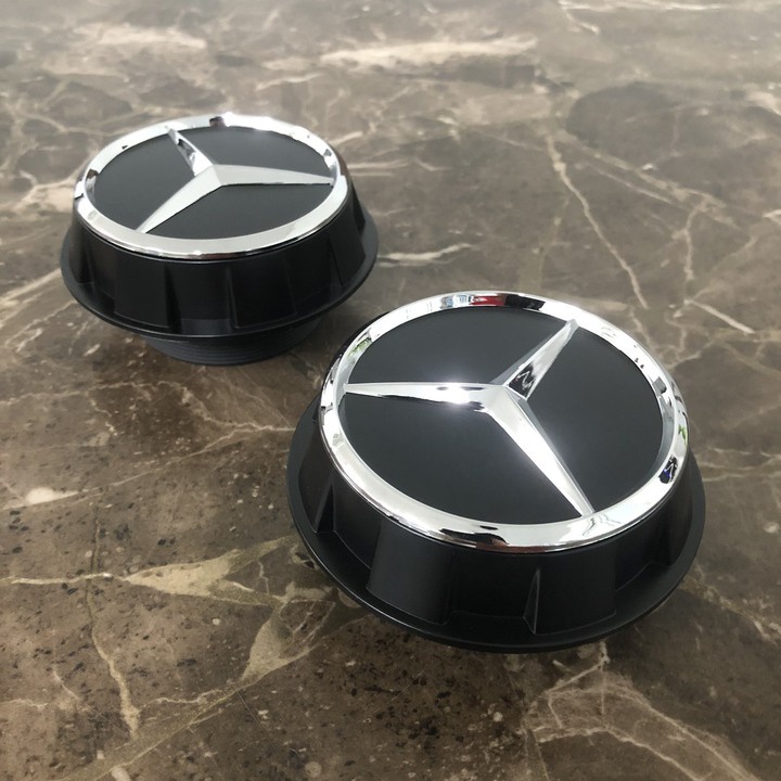 Logo chụp mâm, ốp lazang bánh xe ô tô Mercedes và Maybach, chất liệu nhựa ABS, đường kính ngoài 75mm
