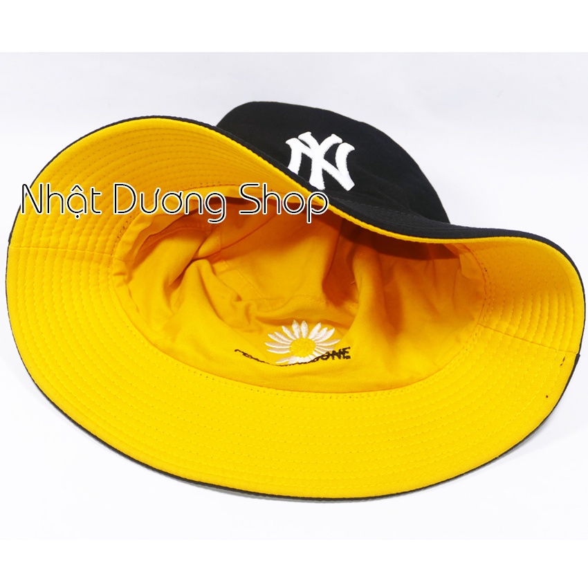 Nón tai bèo Hoa cúc 2 mặt,thêu hình hoa cúc và chữ NY chất liệu Cotton thoáng mát thích hợp cho nam nữ
