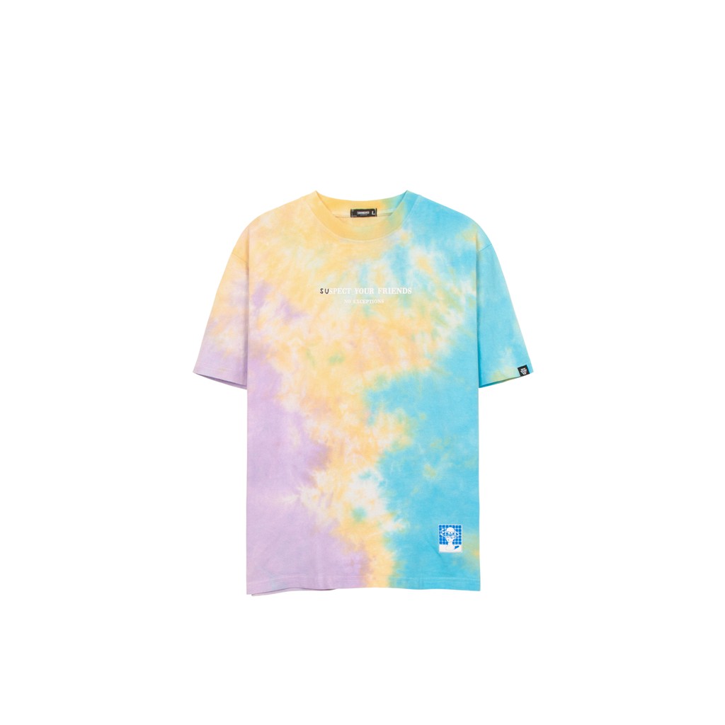 ÁO THUN RESPECT TIE DYE PHỐI 3 MÀU XANH VÀNG TÍM