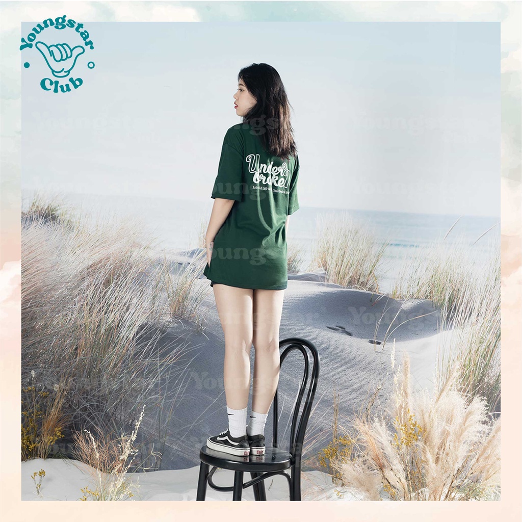 Áo thun xanh lá UNDERBROKEN Áo Thun Tay Lỡ Unisex | BigBuy360 - bigbuy360.vn