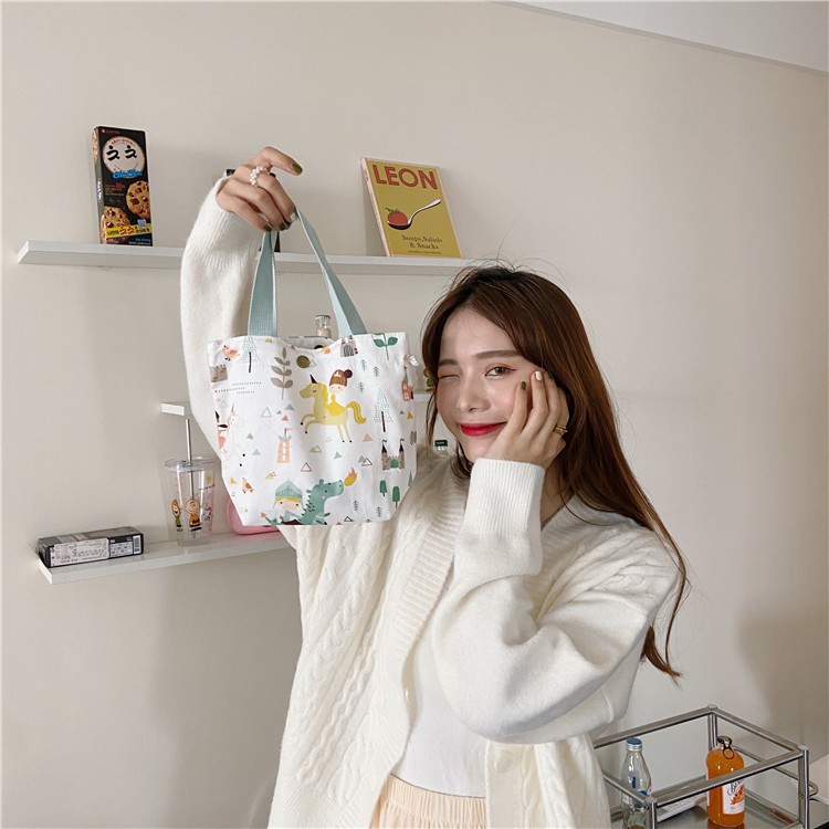 Túi ulzzang vải canvas Hàn Quốc, túi vải mini in hình cute