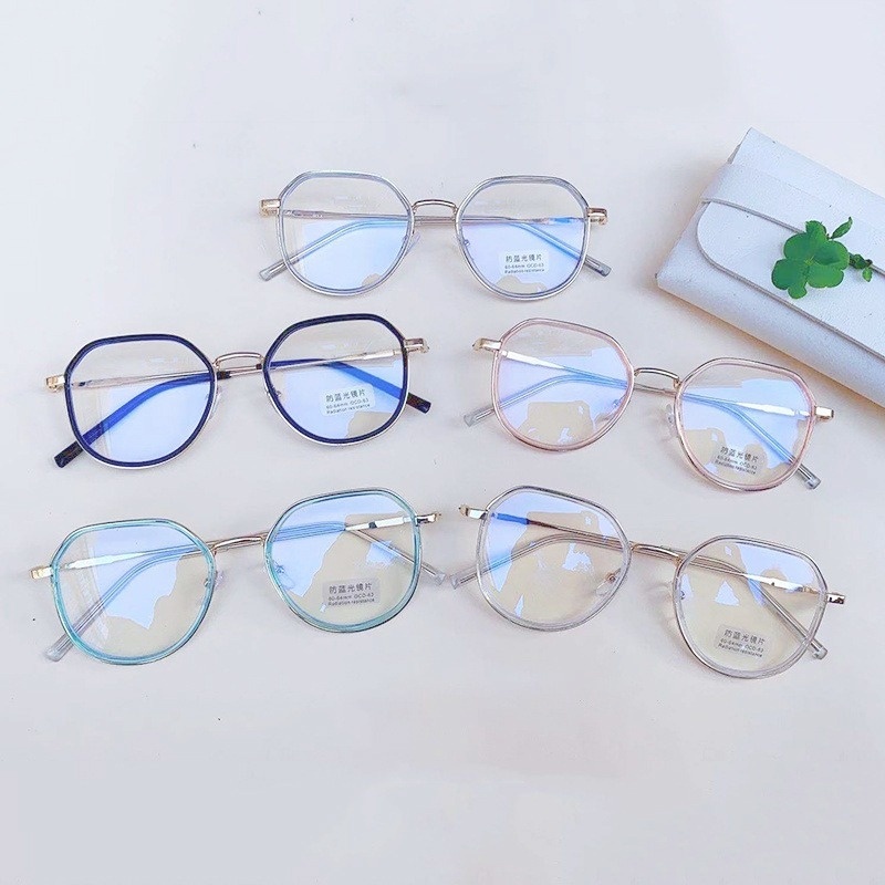 Mắt kính gọng tròn chống tia UV bằng kim loại phong cách retro cho nam và nữ