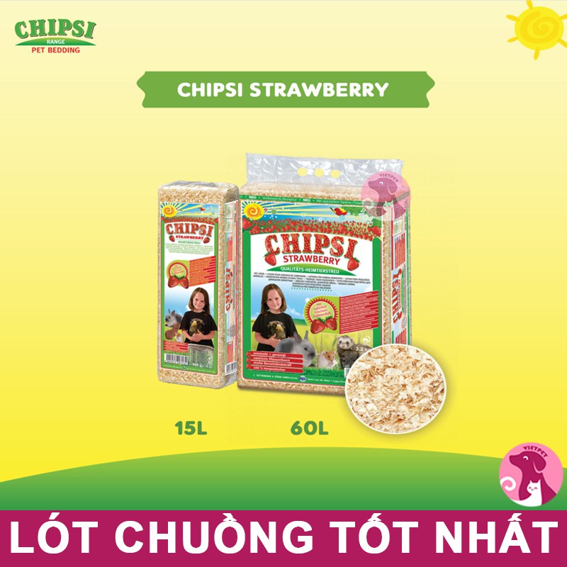 Mùn cưa/Dăm bào nén CHIPSI - Lót chuồng cho Hamster, Sóc, Thỏ, Bọ, Nhím, Dumbo Rat... [3.2Kg - 60L] (Túi lớn siêu rẻ)