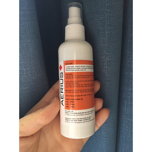 [Dung dịch xịt rửa tay] Nước rửa tay khô AERIUS diệt khuẩn, khử khuẩn, sát khuẩn (chai 100ml) | BigBuy360 - bigbuy360.vn