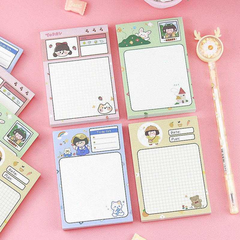 Set 80 tờ giấy note cô gái dễ thương