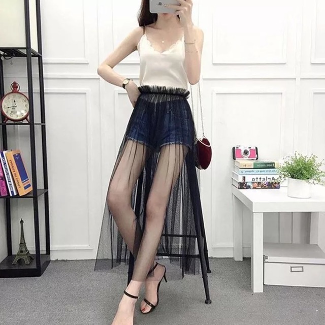 Chân váy voan Dùng để phối với đầm hoặc quần sọt Yura Store CVV090