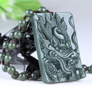 Mặt Dây Chuyền Ngọc Bích Hình Rồng Độc Đáo Cho Nam