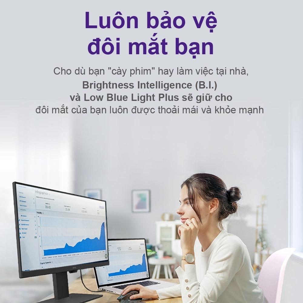 Màn hình máy tính BenQ GW2485TC 24" FHD USB Type C IPS có thể điều chỉnh độ cao Microphone công nghệ bảo vệ mắt