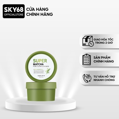 Mặt Nạ Đất Sét Giúp Se Khít Lỗ Chân Lông Some By Mi Super Matcha Pore Clean Clay Mask 100g
