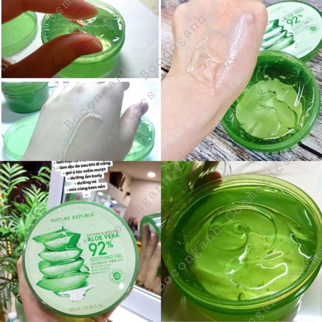 GEL LÔ HỘI SOOTHING &amp; MOISTURE ALORVERA 92% NATURE REPUBLIC (SẴN)