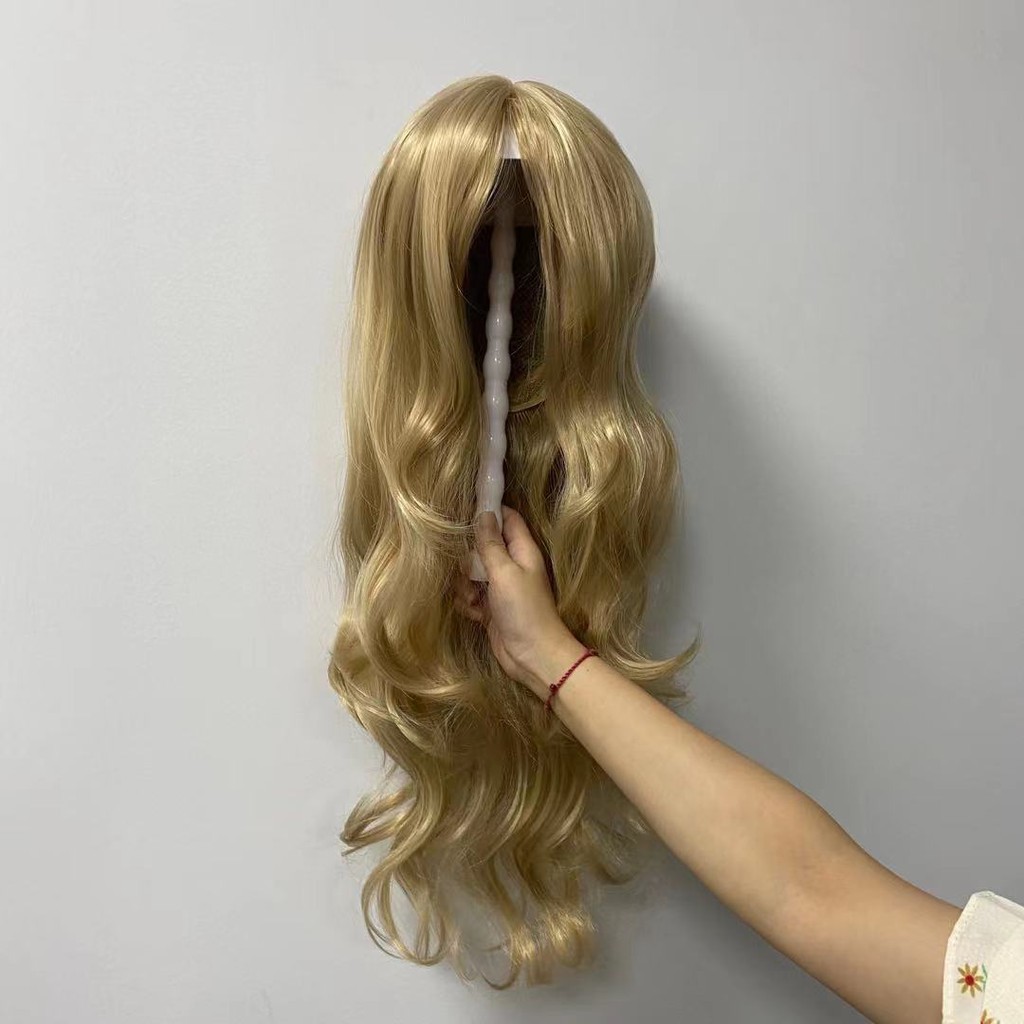 Bộ tóc giả xoăn dài màu be thời thượng cho nữ