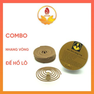 Hỏa Trầm Combo Đế Hồ Lô Và Nhang Vòng Cảnh Trầm Hương