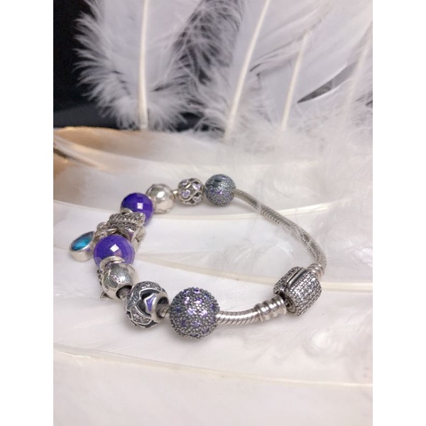 Lắc bạc 925 Pan khóa đá.