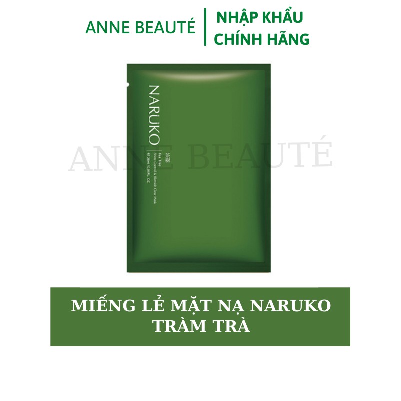 (BẢN ĐÀI) 1 Miếng mặt nạ kiểm soát dầu và mụn trà tràm Naruko Tea Tree 26ml/m - HÀNG CHÍNH HÃNG