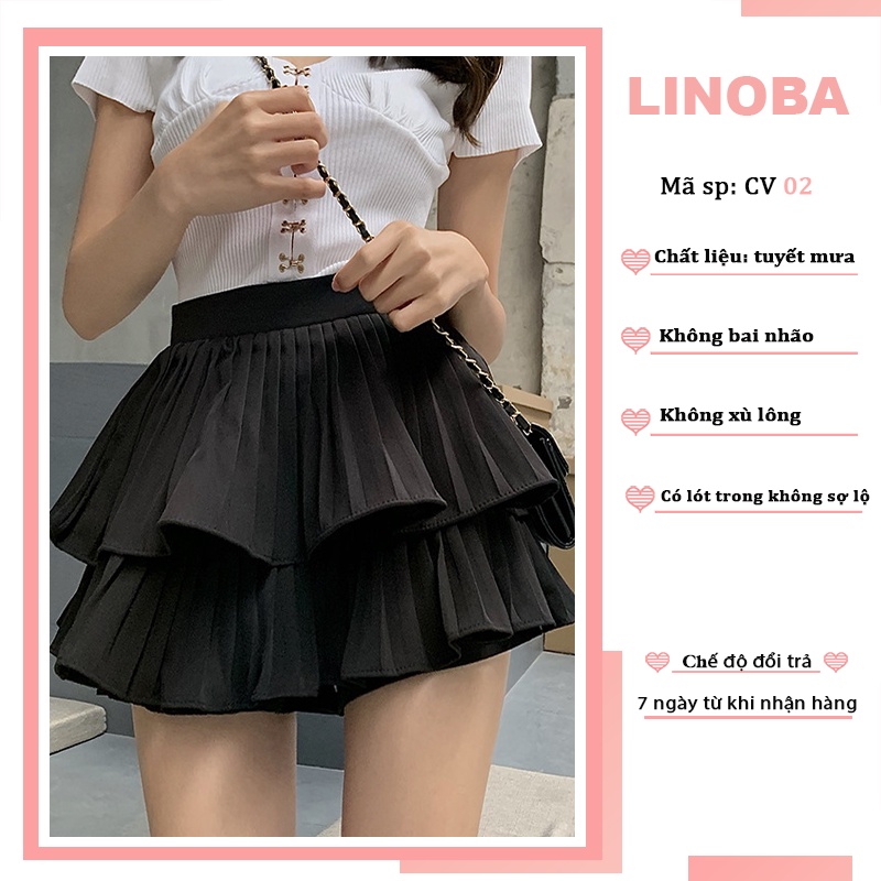 Chân váy xếp ly 2 tầng ngắn tennis bigsize dáng xòe có lót trong LINOBA CV02 | BigBuy360 - bigbuy360.vn