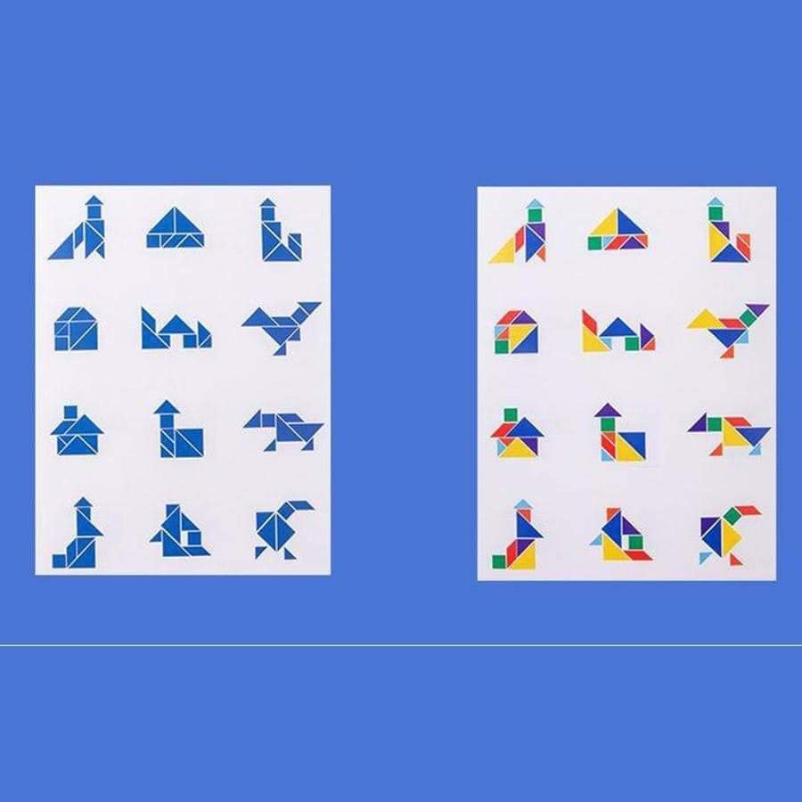 Đồ chơi xếp hình gỗ Tangram 7 mảnh nam châm cho bé phát triển tư duy