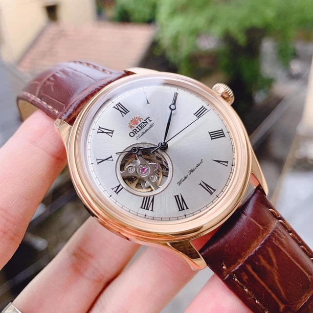 Đồng hồ nam Orient Caballero FAG00001S0 42mm, máy cơ Automatic Caliber F6T22, 23 chân kính, mạ Vàng Hồng, hở tim 9h