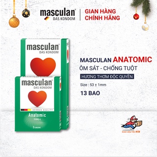 Combo 2 hộp bao cao su masculan masculan anatomic - tạo dáng hoàn hảo - hộp 10 bao + hộp 3 bao