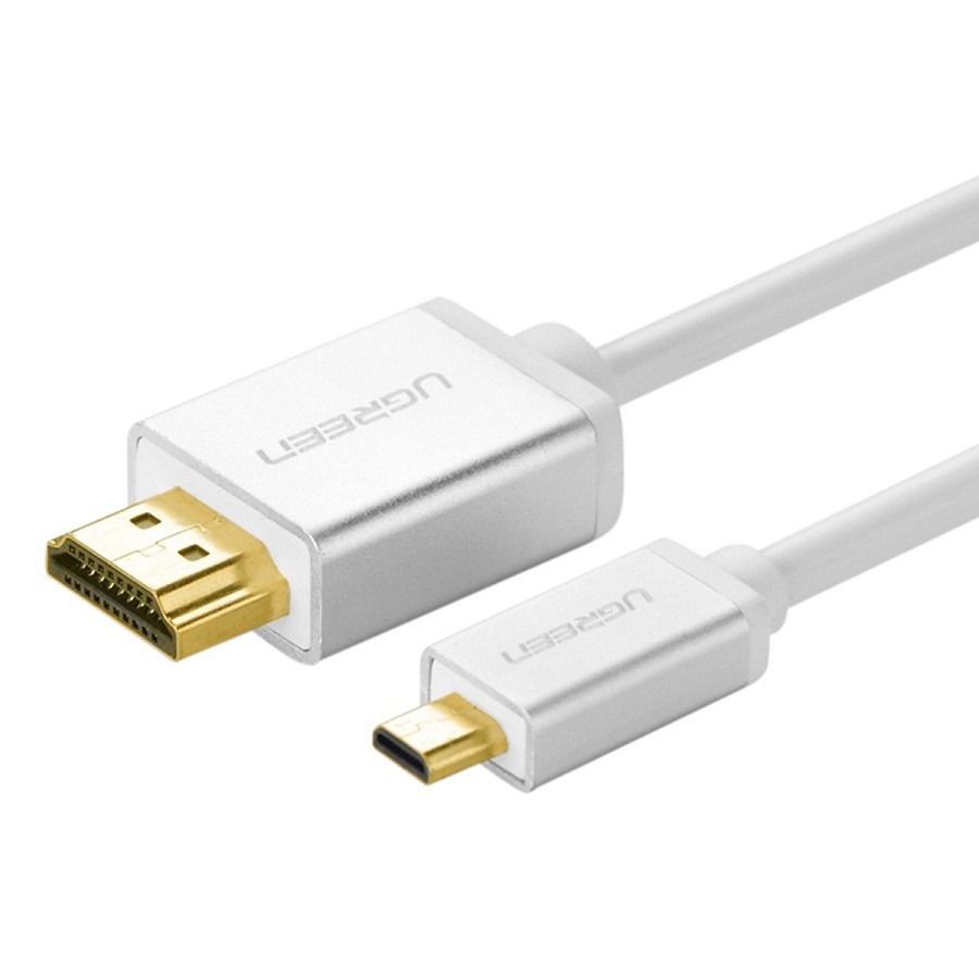 Cáp Chuyển Micro HDMI To HDMI Ugreen HD109 11144 (2m) - Trắng - Hàng Chính Hãng