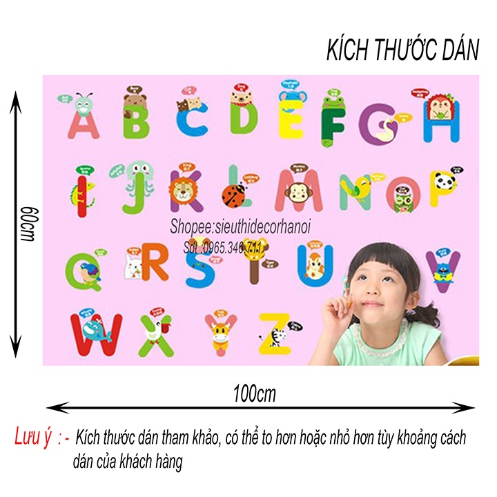 Tranh dán tường cho bé phòng ngủ bảng chữ cái ST DECOR XH912C Small