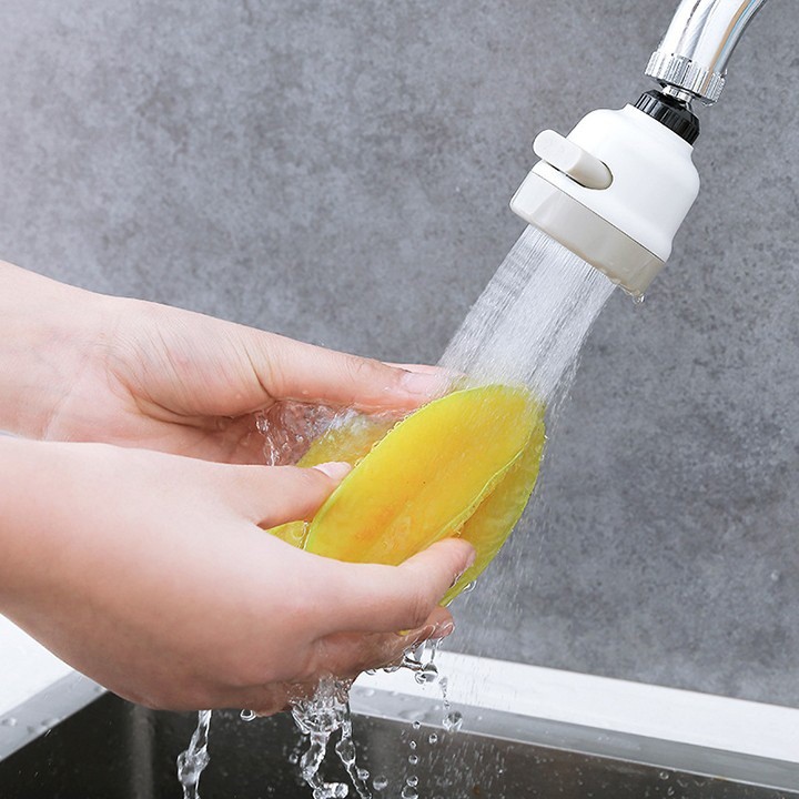 Đầu vòi rửa bát tăng áp xoay 360 độ, 3 chế độ chảy dùng cho cả nước nóng và lạnh