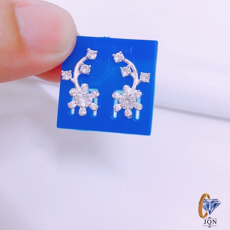 Bông tai nữ bạc ta cánh hoa xinh xắn ms90/ JQN cam kết bạc chuẩn, chất lượng