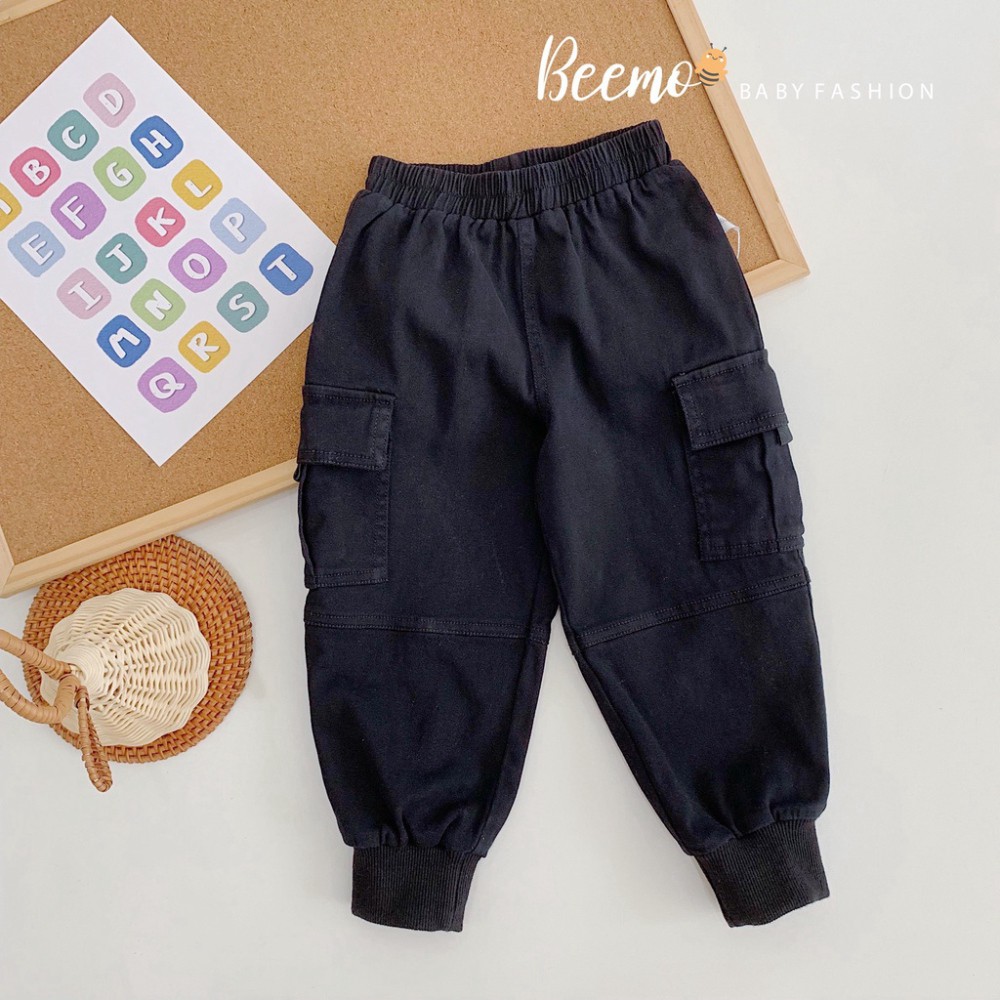 Quần kaki phối túi hộp bo chun gấu cho bé trai,bé gái - 21Q008