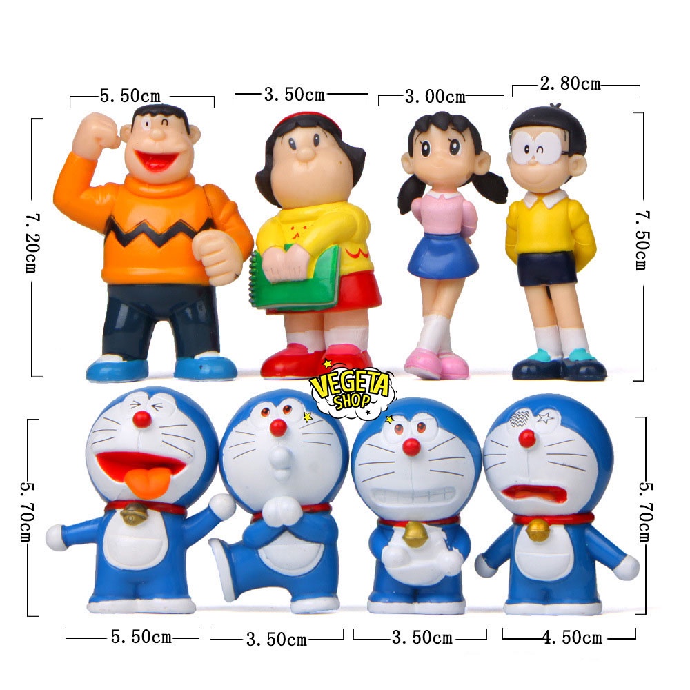 Mô Hình Doraemon Doremon - Trọn Bộ 8 Mô Hình: Nobita Shizuka Jaian Jaiko  Doraemon - Xuka Chaien Chaiko - Cao 6~8Cm - Mô Hình Nhân Vật | Bibione.Vn