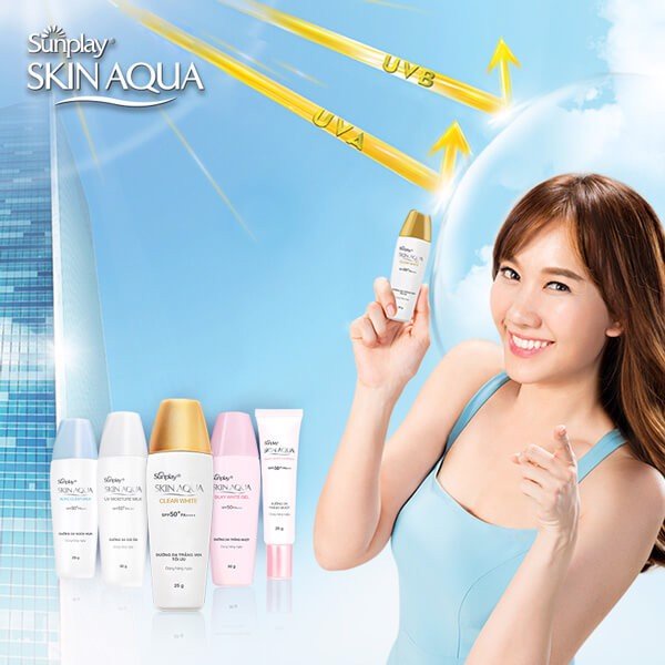 Sữa chống nắng dưỡng da ngừa mụn Sunplay Skin Aqua Acne Clear SPF 50+ PA++++ 25g