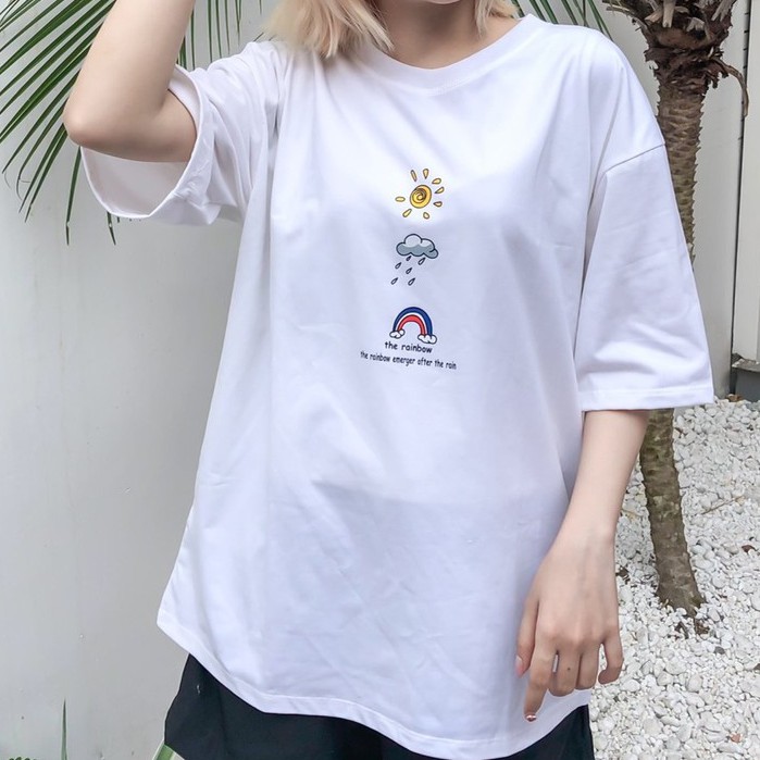 Áo thun tay lỡ nam nữ form rộng Oversize, áo phông tay lỡ form rộng Unisex, áo thun áo phông thỏ | BigBuy360 - bigbuy360.vn