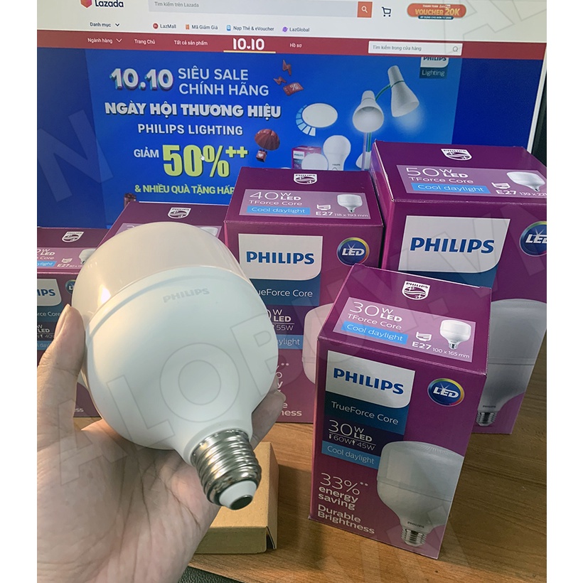 Bóng đèn Philips LED Trụ TForce core 30W HB E27- Ánh sáng trắng/ Ánh sáng vàng