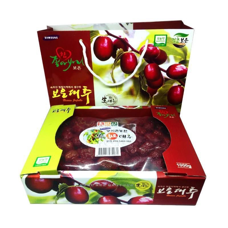Hộp 1kg Táo Đỏ Hàn Quốc Sấy Khô, Tặng Kèm Túi Xách