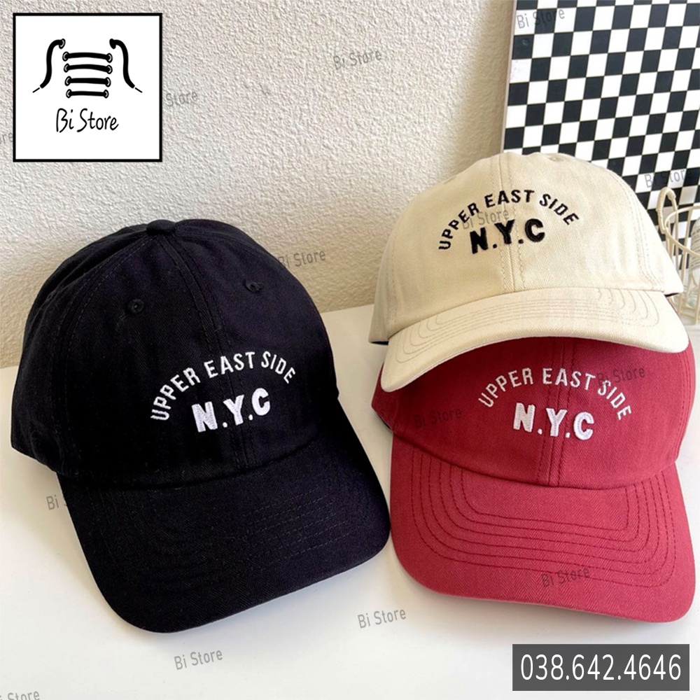 Mũ / nón lưỡi trai N.Y.C vải cao cấp kiểu dáng unisex dành cho nam và nữ, phong cách Hàn Quốc