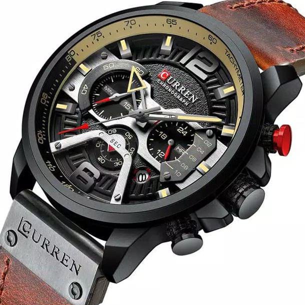 Lebay! Đồng Hồ Nam Curren 8329 Chính Hãng Với Dây Đeo Da Màu Đen Nâu